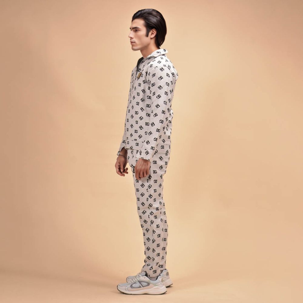Dolce & Gabbana Monogram White Premium Luxury Tracksuit-thumb-2