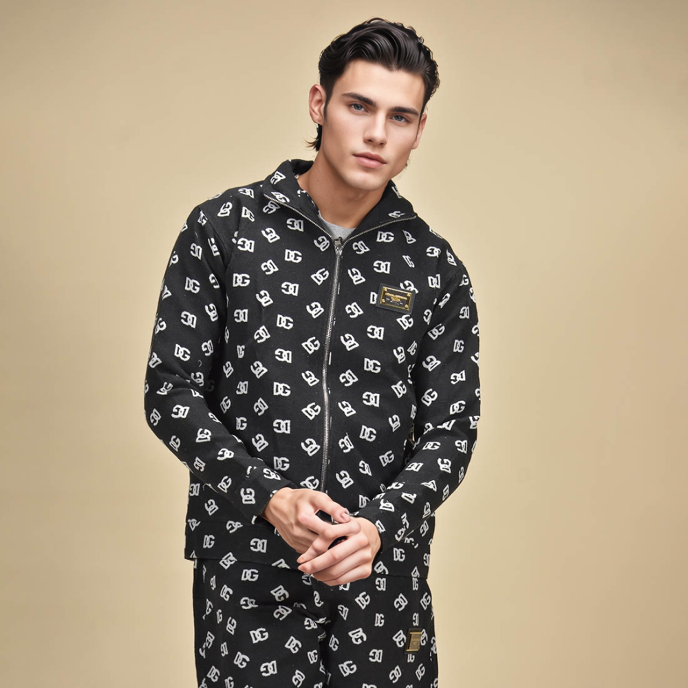 Dolce & Gabbana Monogram black Premium Luxury Tracksuit-thumb-6