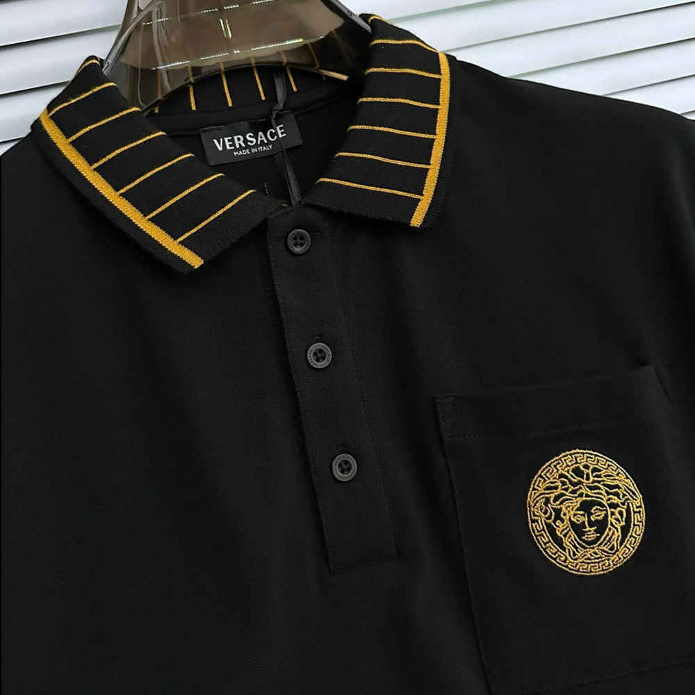 Versace Black Premium Quality Polo T-shirt-1