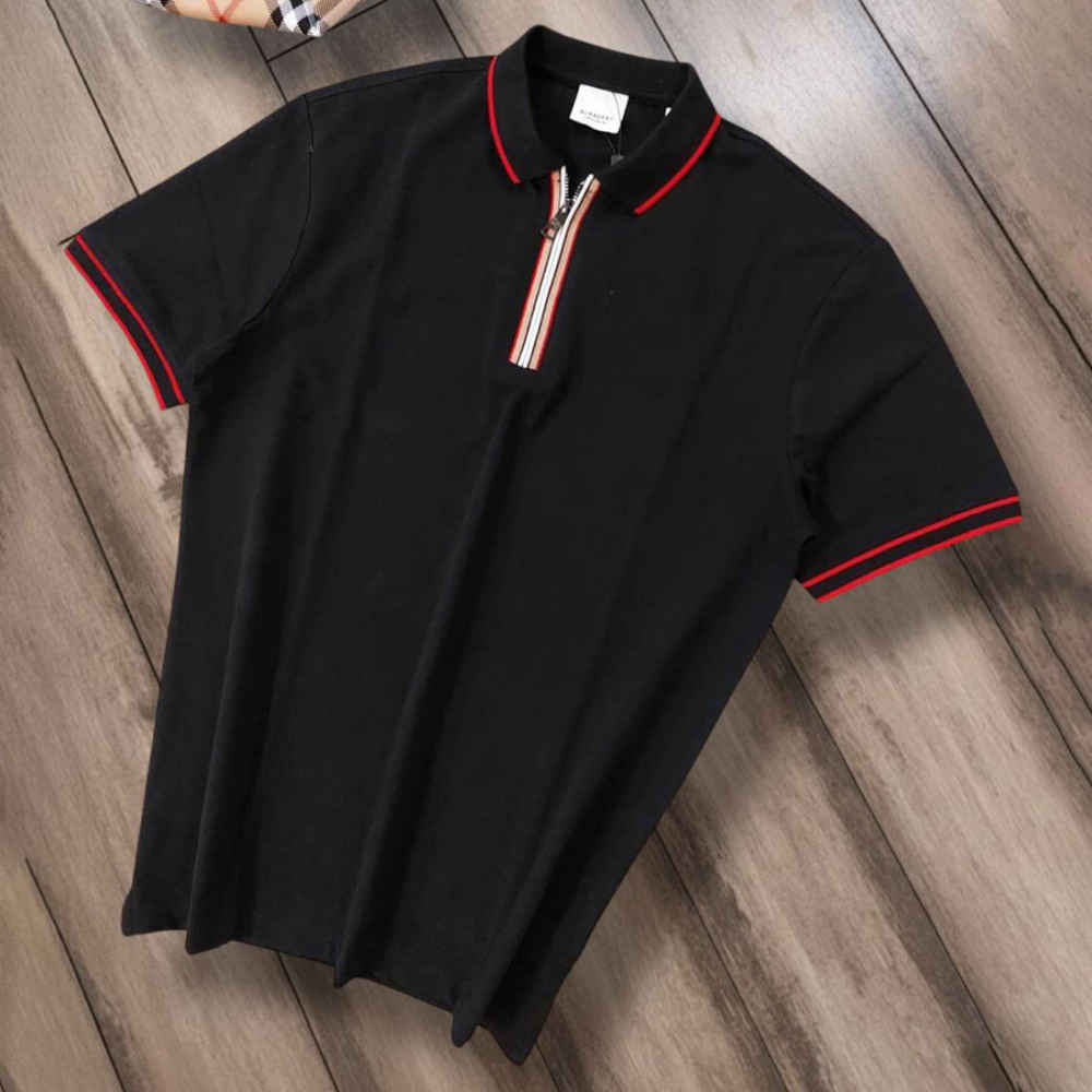 Burberry Embroidered logo Black Premium Polo T-shirt-2