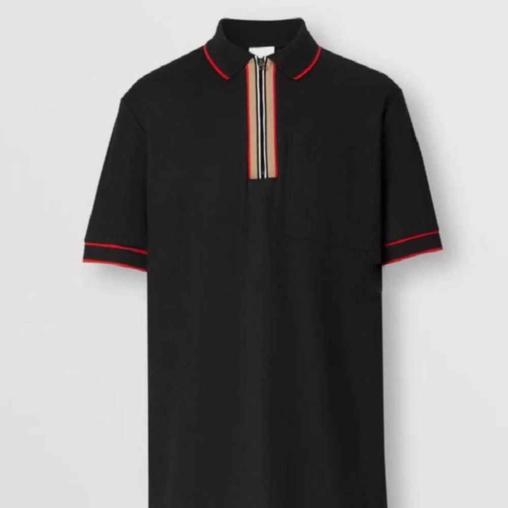Burberry Embroidered logo Black Premium Polo T-shirt-1