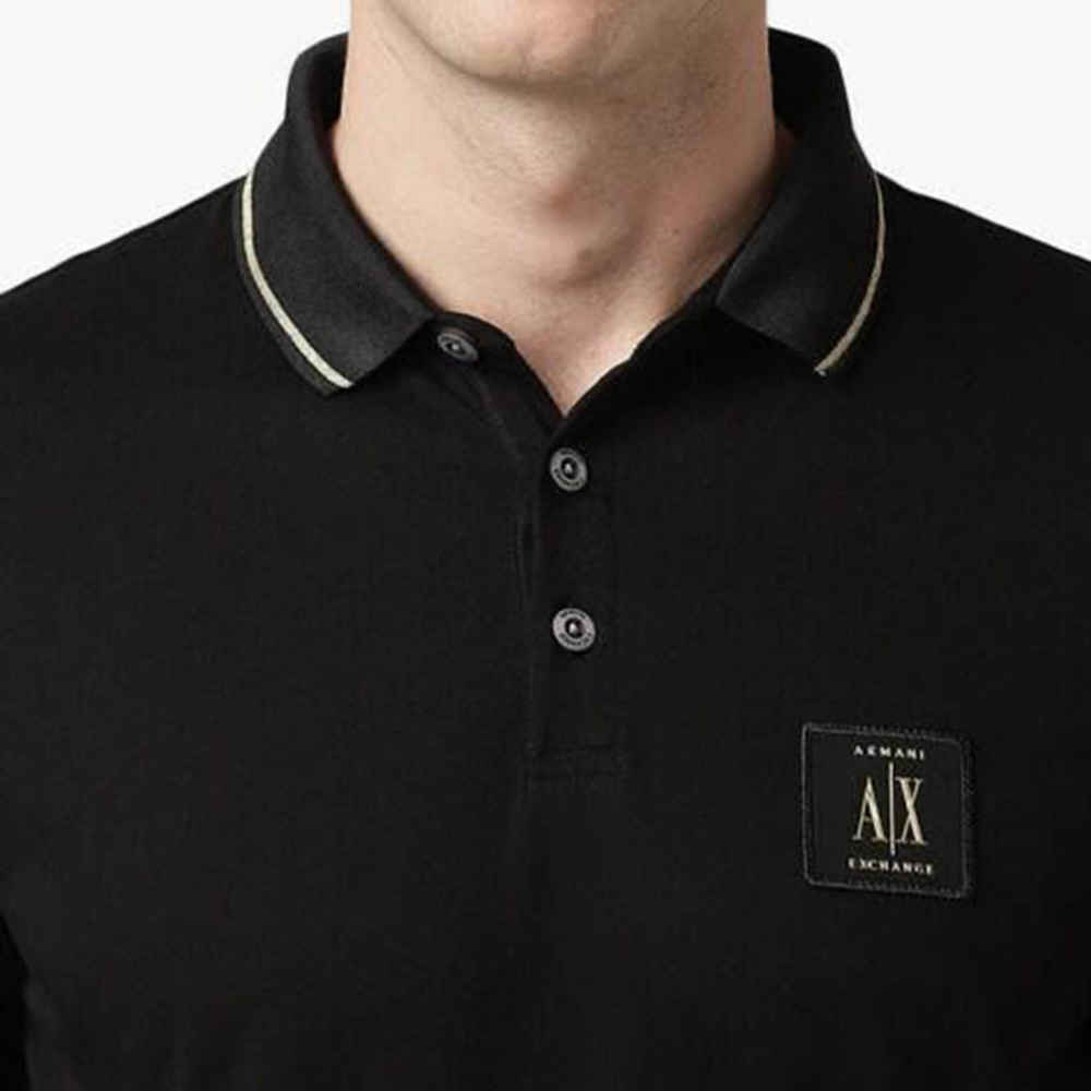 Armani Exchange Black Premium Quality Polo Shirt-thumb-0