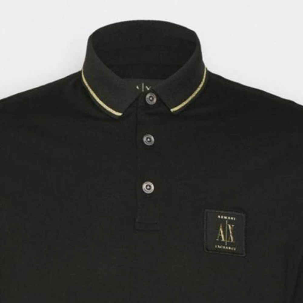 Armani Exchange Black Premium Quality Polo Shirt-thumb-3