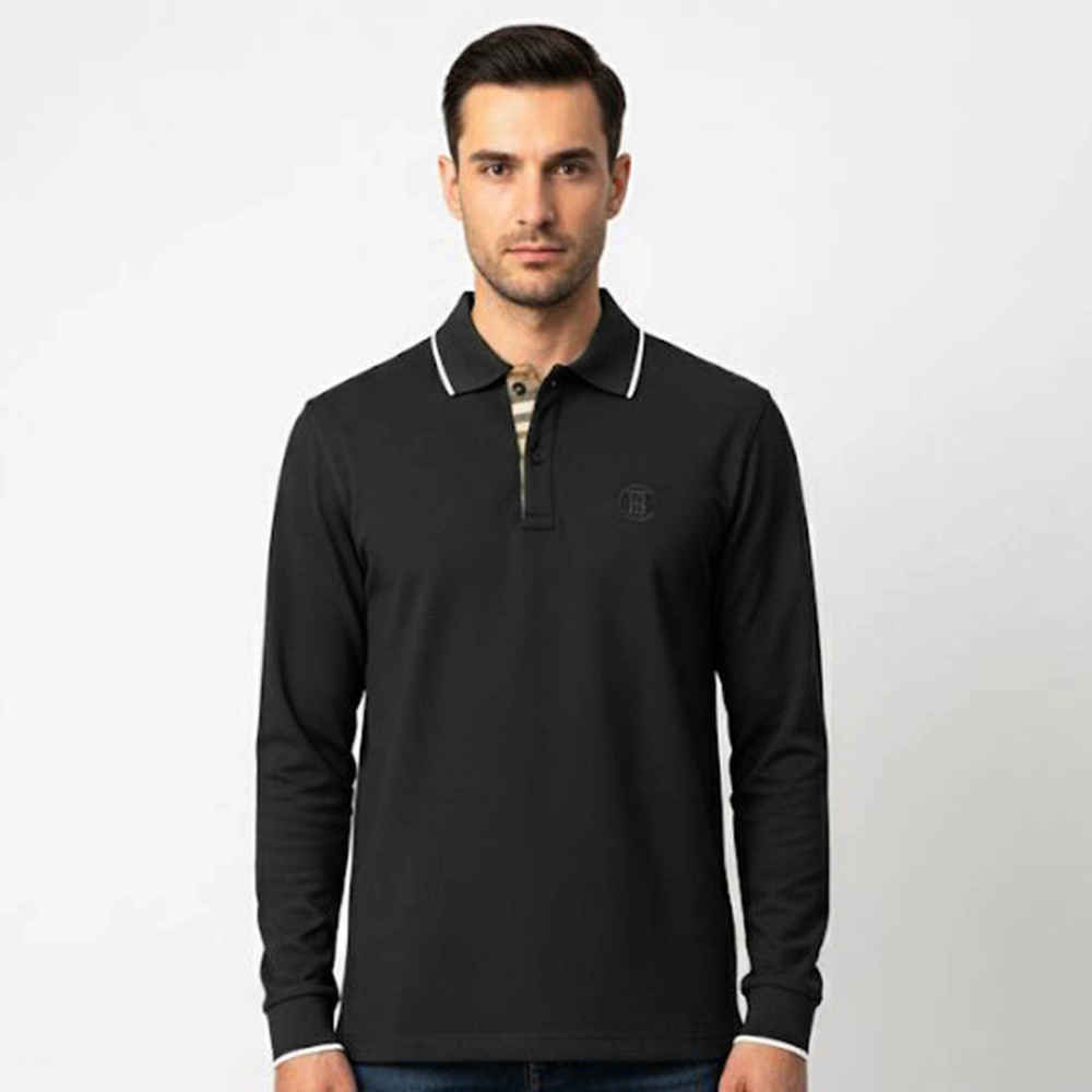 Burberry Embroidered logo Black Premium Polo T-shirt-thumb-0