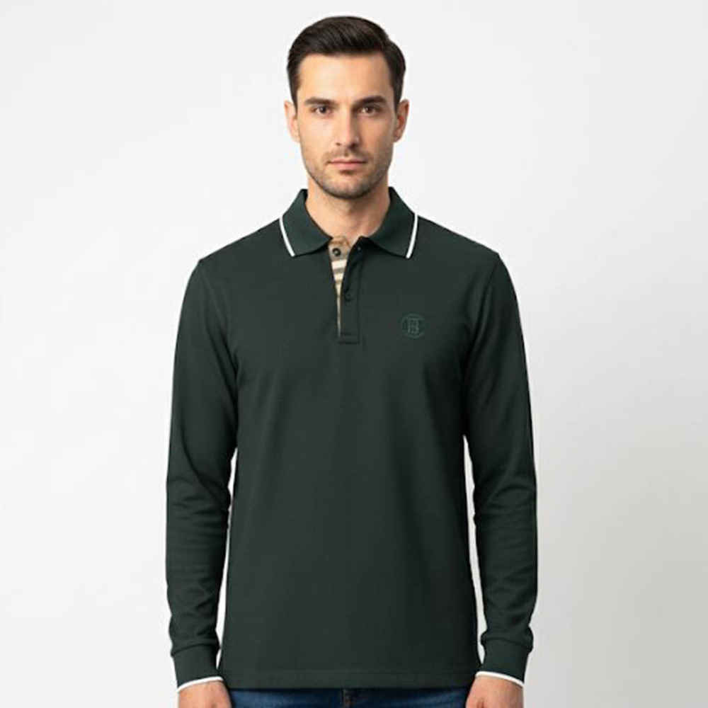 Burberry Embroidered logo Dark Green Premium Polo T-shirt-thumb-0