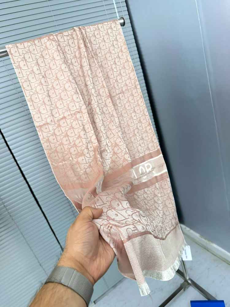 Christian Dior Premium Quality Pink Silk Stole-thumb-0