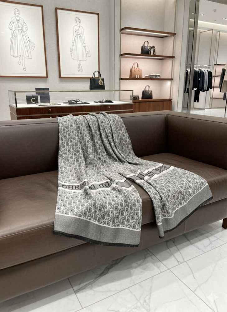 Christian Dior Premium Quality Grey Silk Stole-1