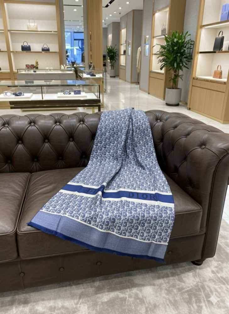 Christian Dior Premium Quality Blue Silk Stole-1