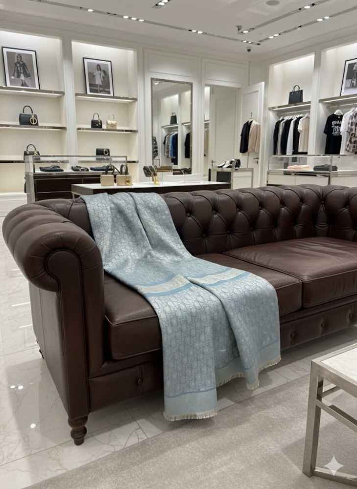 Christian Dior Premium Quality Blue Silk Stole-1