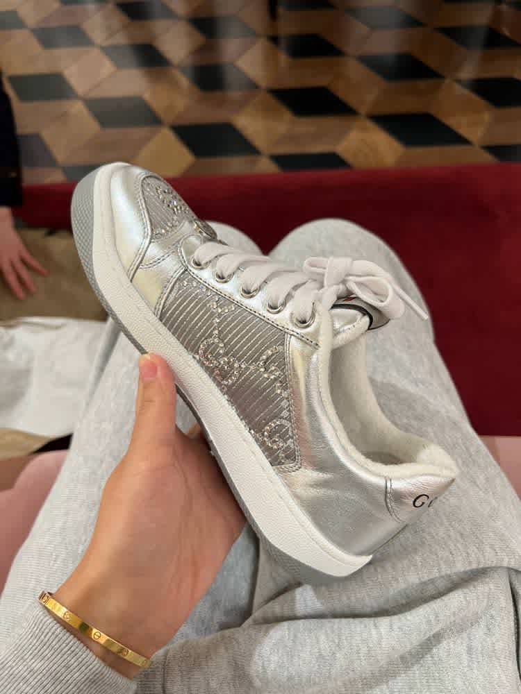 Gucci GG Silver Trainer Sneaker-thumb-0
