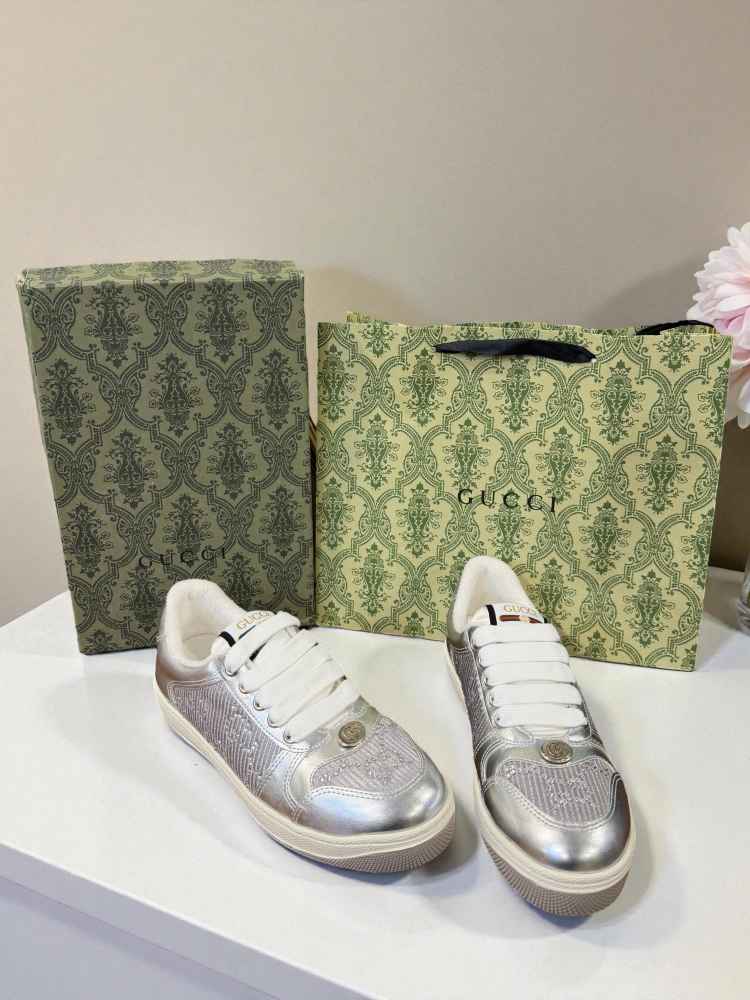 Gucci GG Silver Trainer Sneaker-thumb-3