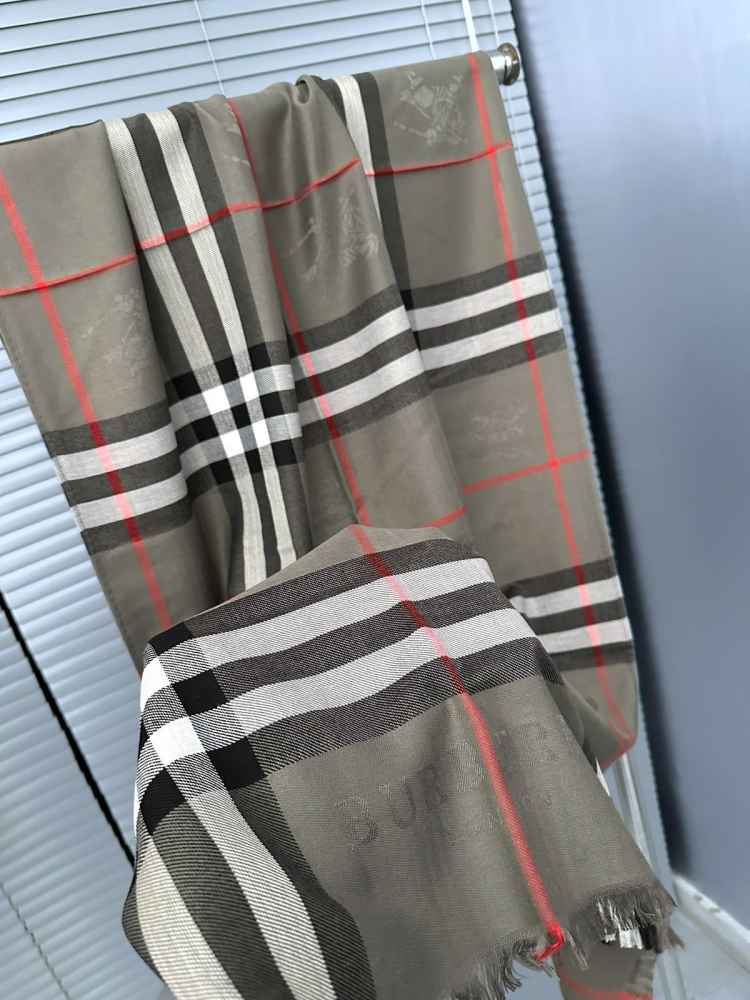 Burberry Check Cashmere Grey Stole-2