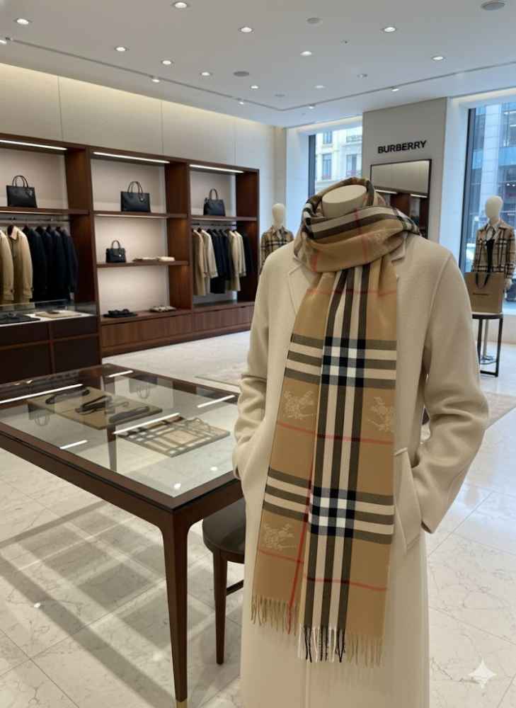 Burberry Check Cashmere Brown Stole-2