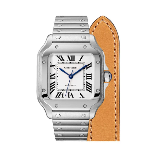 Santos de Cartier watch - automatic movement, steel, interchangeable metal CRWSSA0029-3