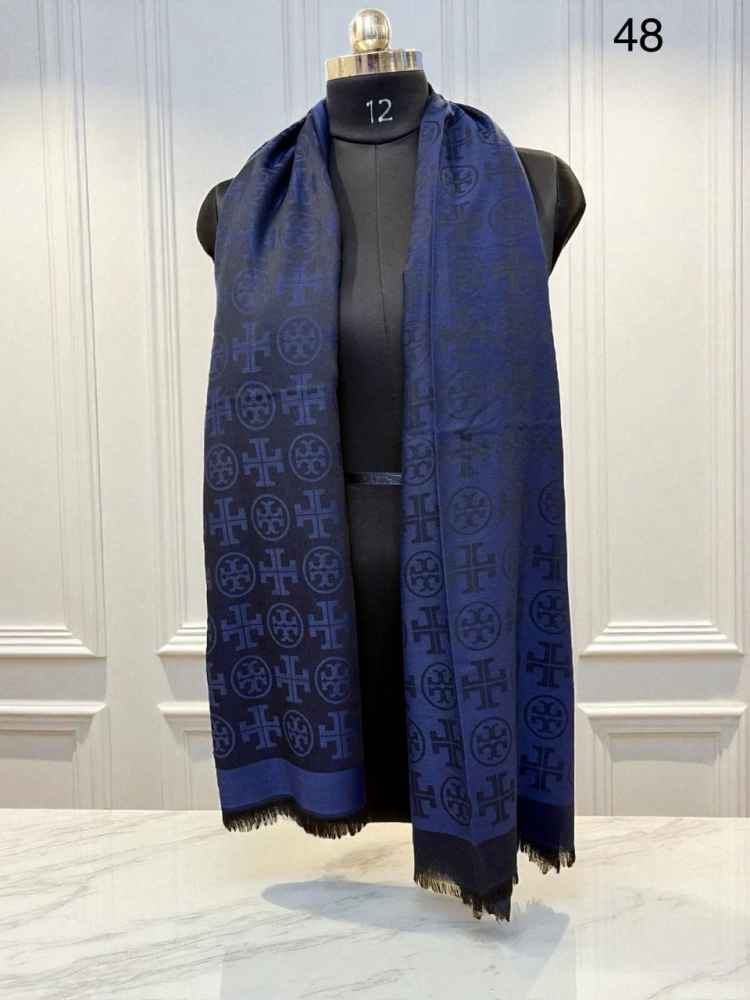 Tory Burch Designer Blue Woollen Stole-thumb-0