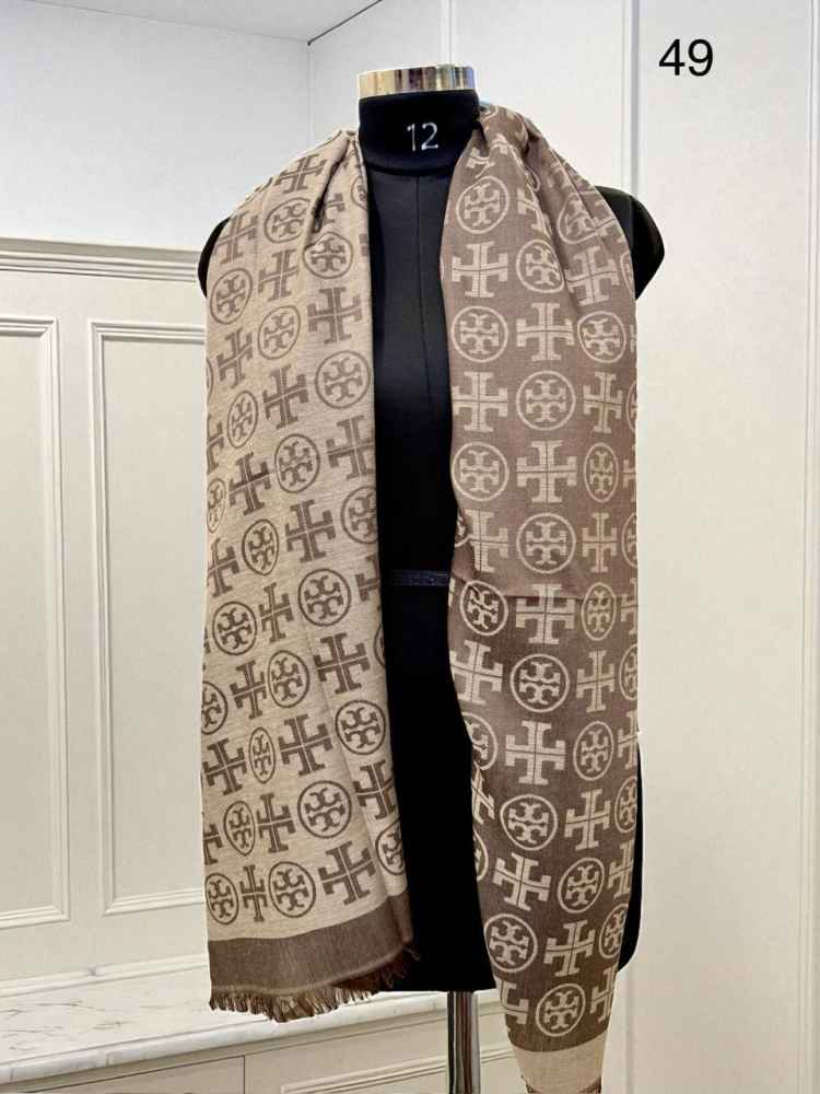 Tory Burch Designer Brown Woollen Stole-thumb-0