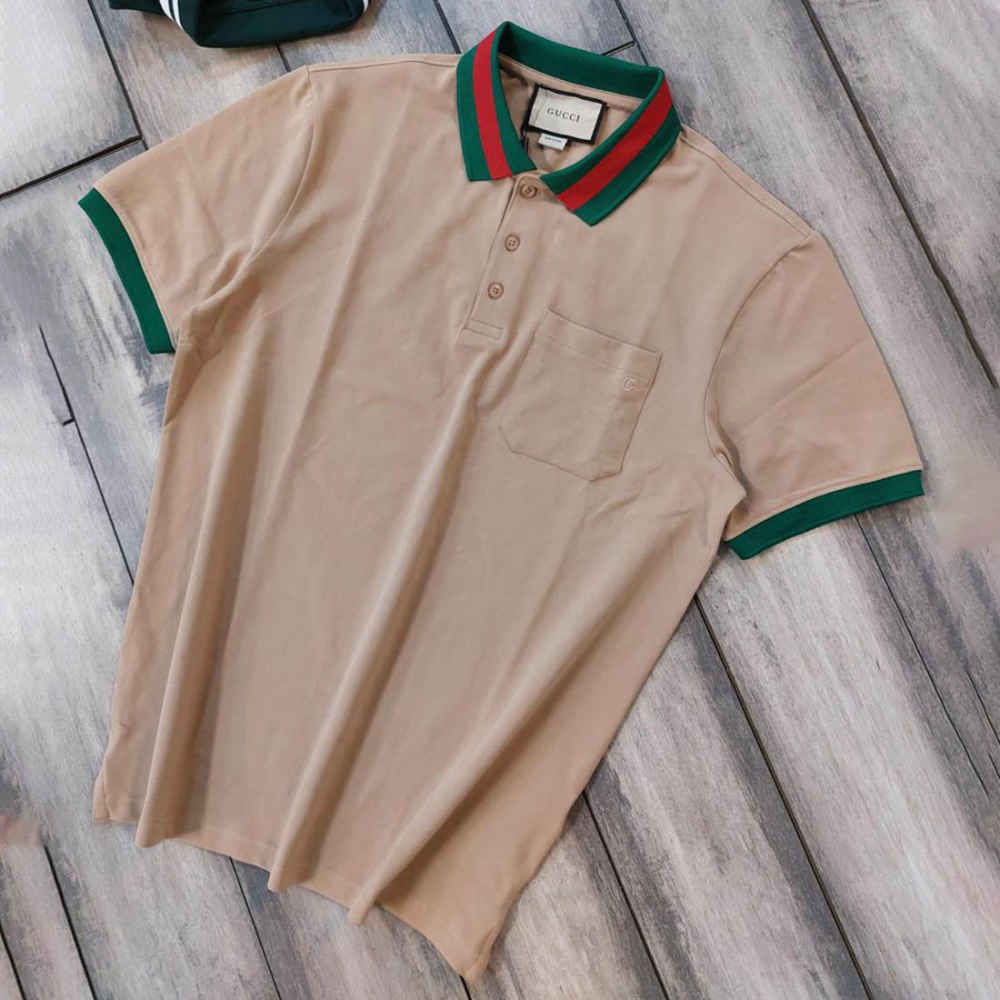 Gucci Cream Premium Quality Polo T-shirt-thumb-5