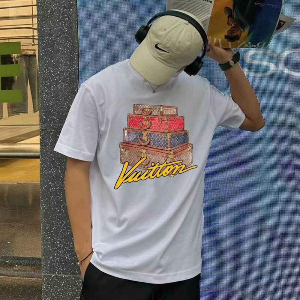 Louis Vuitton White Embroidery Logo Premium Polo T-shirt-thumb-2