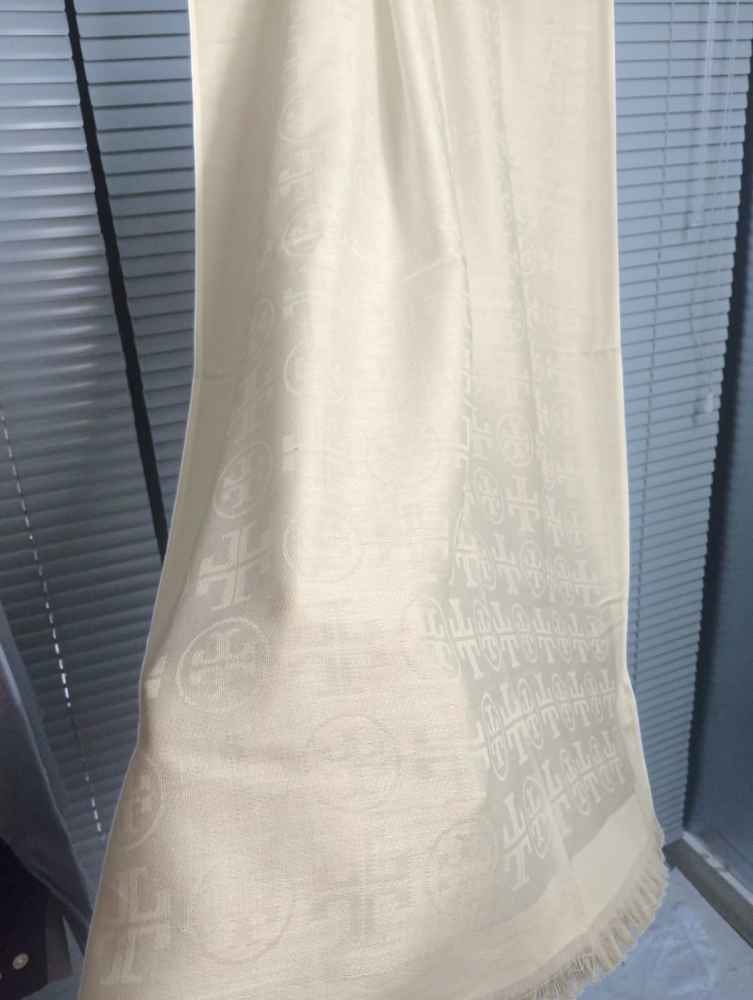 Tory Burch Designer Cream Stole-thumb-1