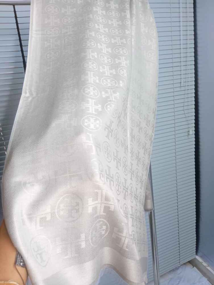 Tory Burch Designer Silver Stole-thumb-0