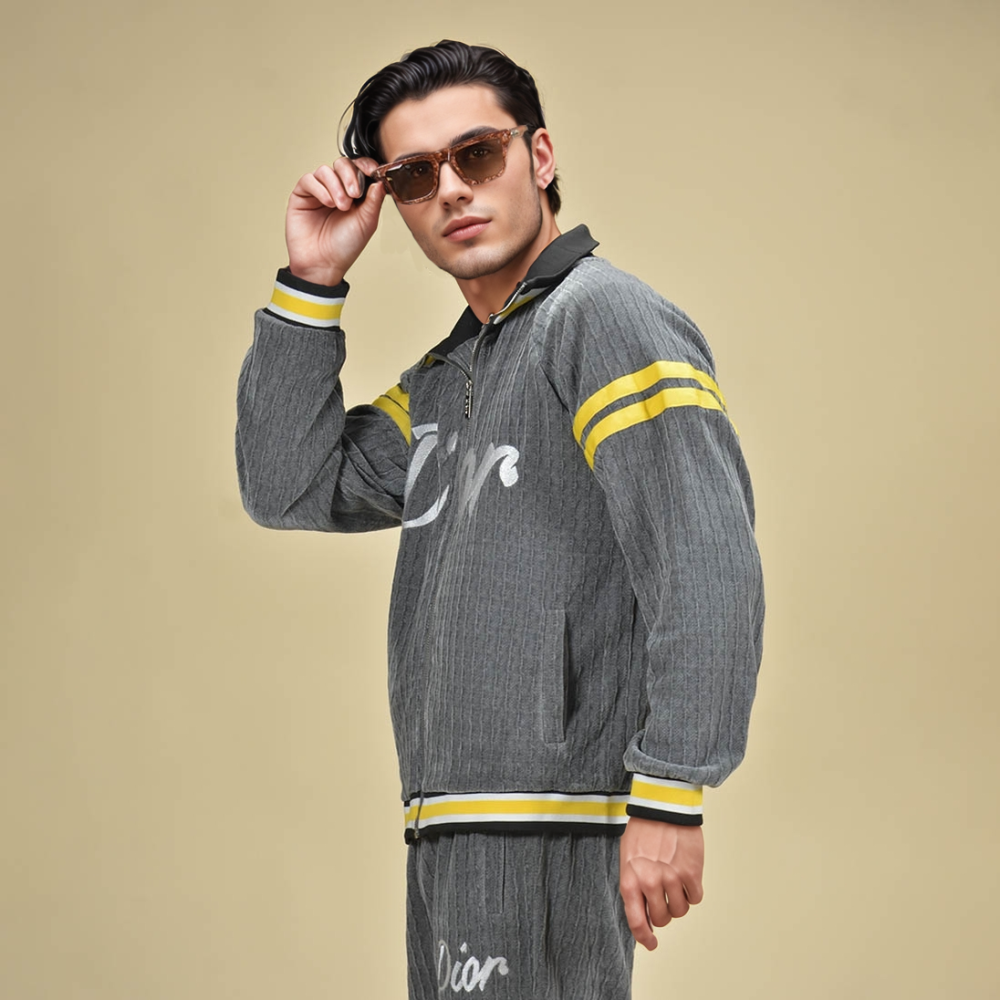 Dior Grey and Yellow Premium Quality Track Set-1