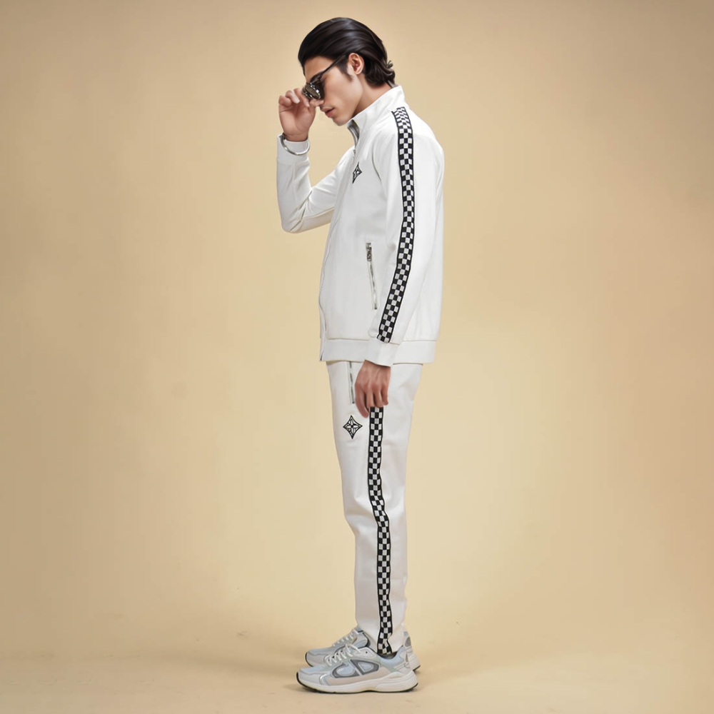 Louis Vuitton Monogram White Premium Luxury Tracksuit-thumb-4