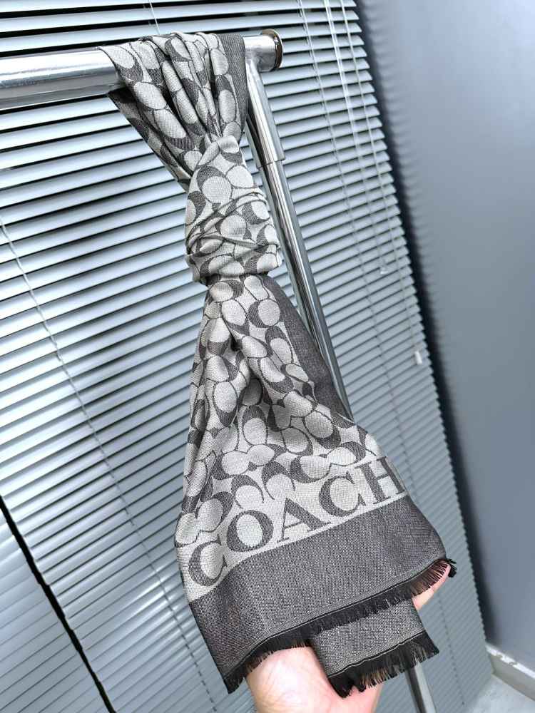 Coach Signature Black Cashmere Muffler-thumb-1