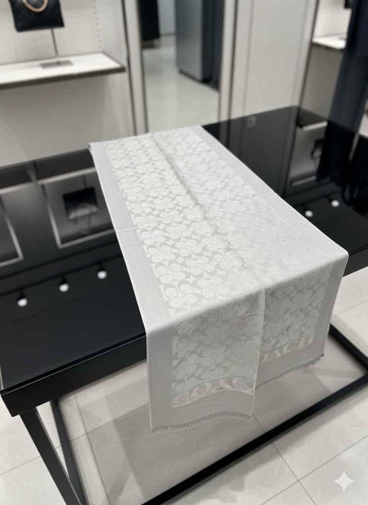 Coach Signature Grey Cashmere Muffler-1