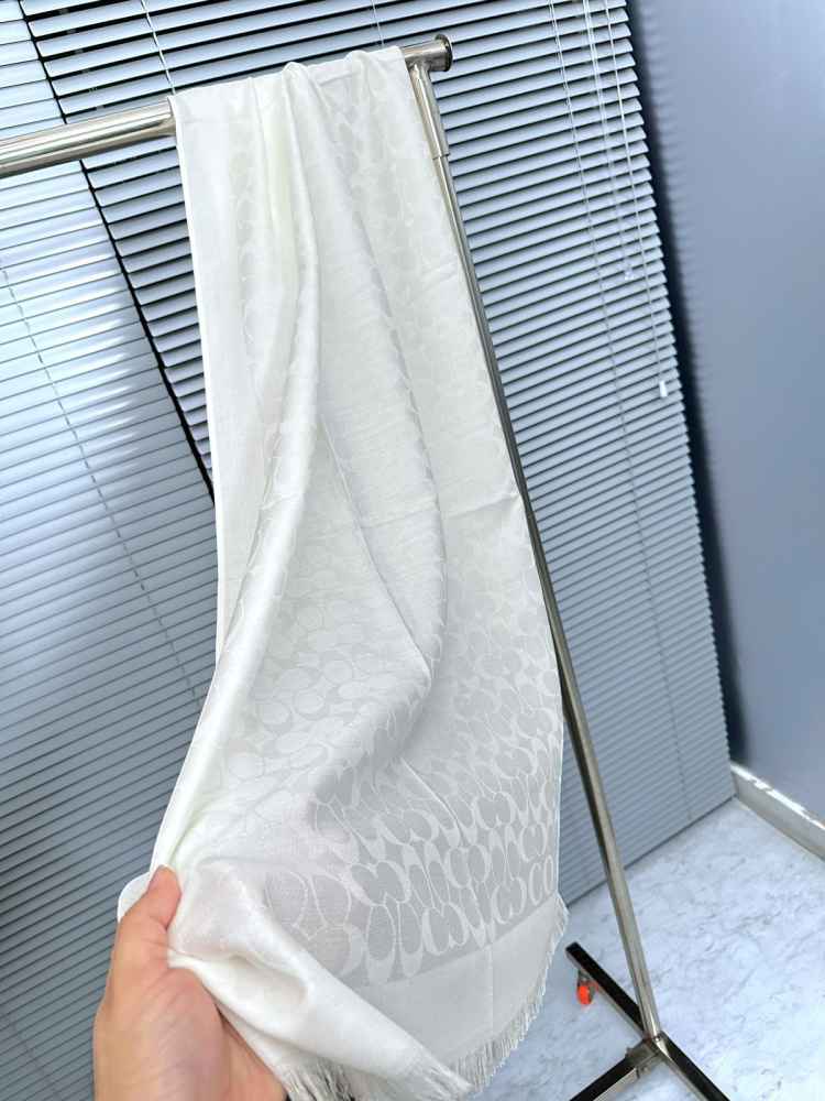 Coach Signature White Cashmere Muffler-2