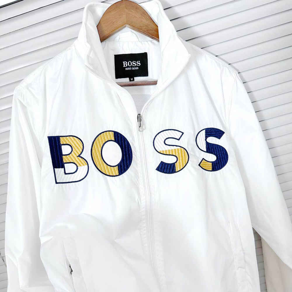 Boss Embroidered logo White Premium Quality Zipper-2