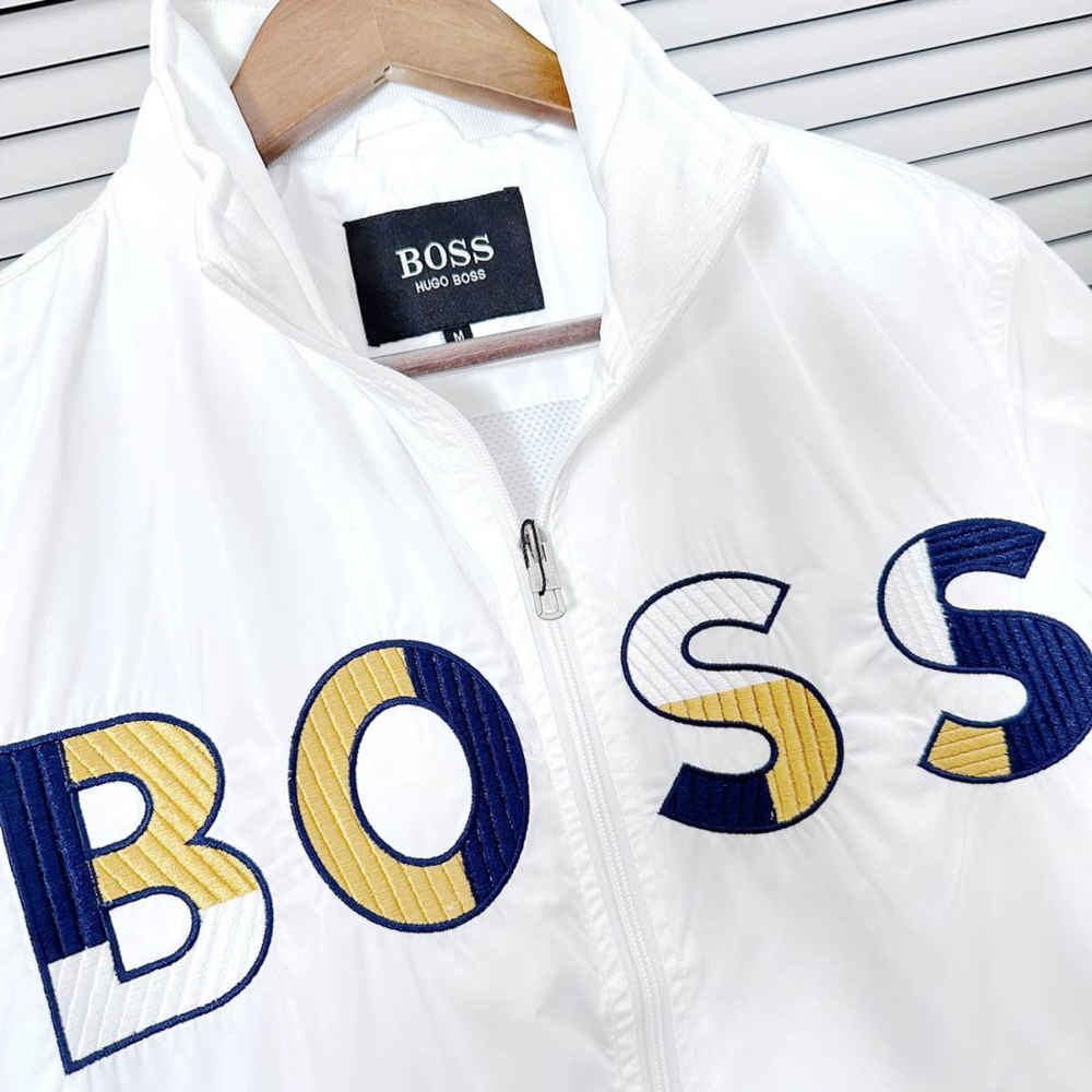 Boss Embroidered logo White Premium Quality Zipper-3