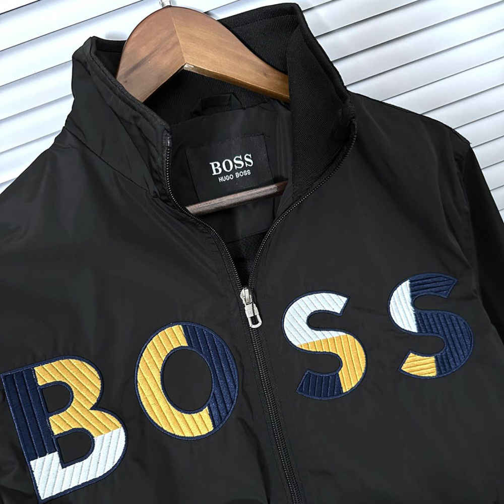 Boss Embroidered logo Black Premium Quality Zipper-3