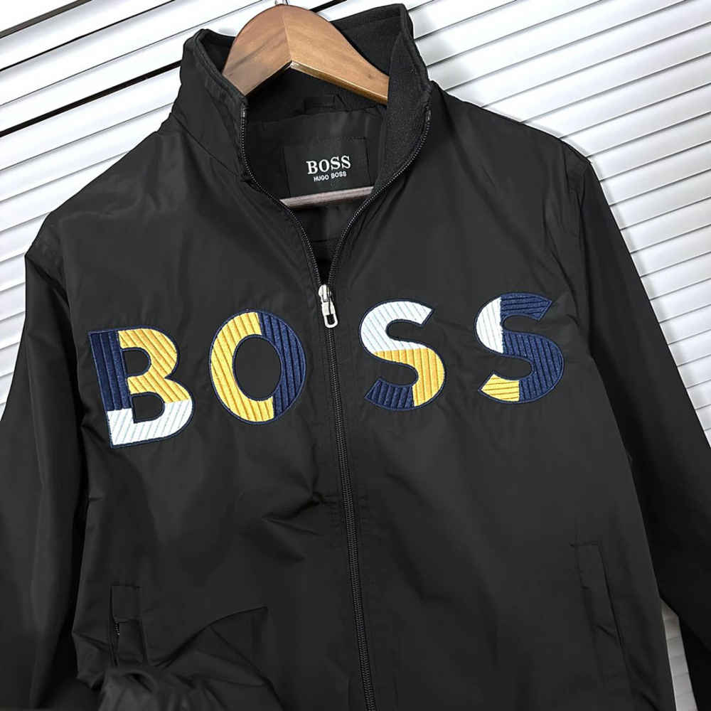 Boss Embroidered logo Black Premium Quality Zipper-2