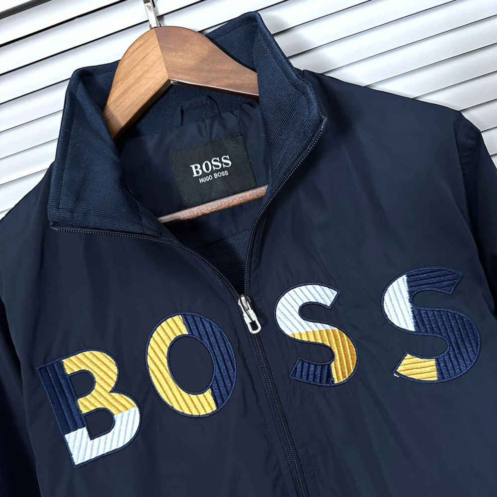 Boss Embroidered logo Blue Premium Quality Zipper-3