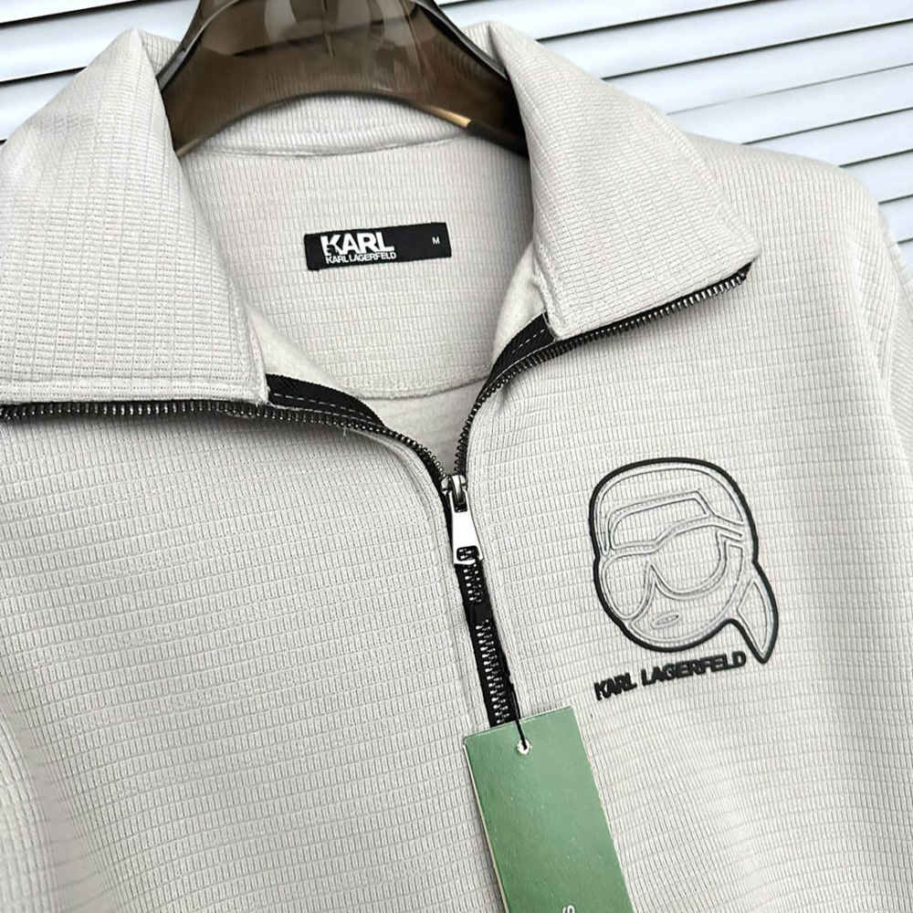 Karl Lagerfeld White Hoodie Zipper-2