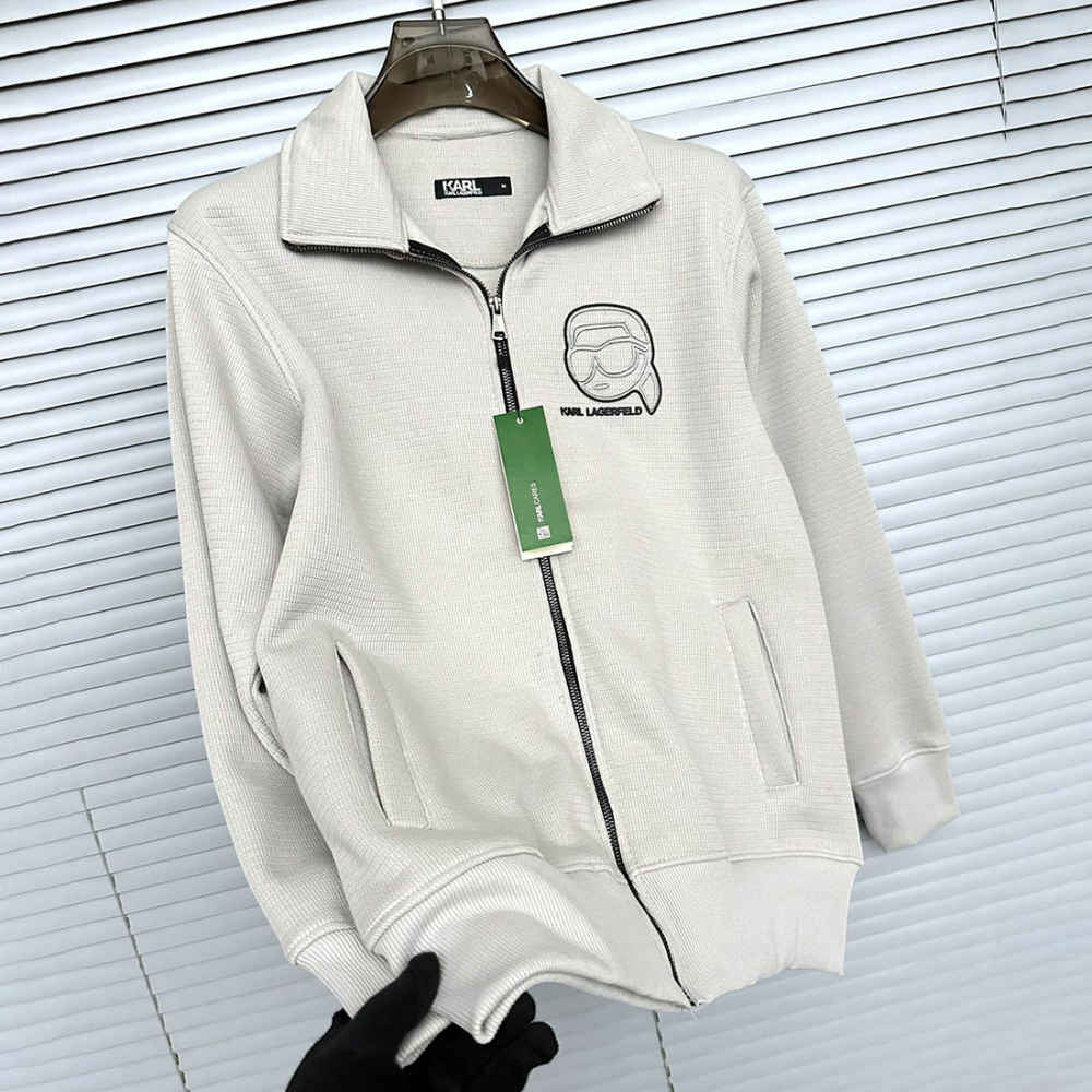 Karl Lagerfeld White Hoodie Zipper-1