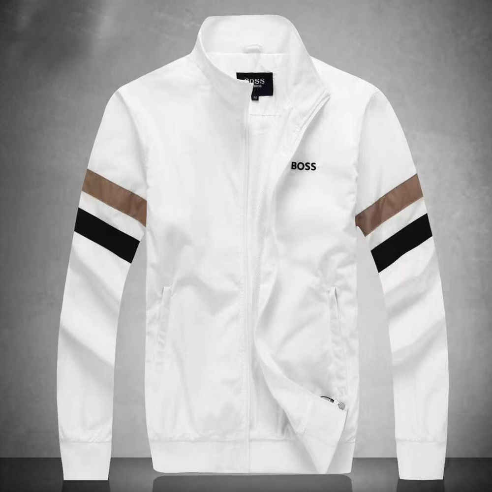Boss Embroidered logo White Premium Quality Zipper-thumb-2