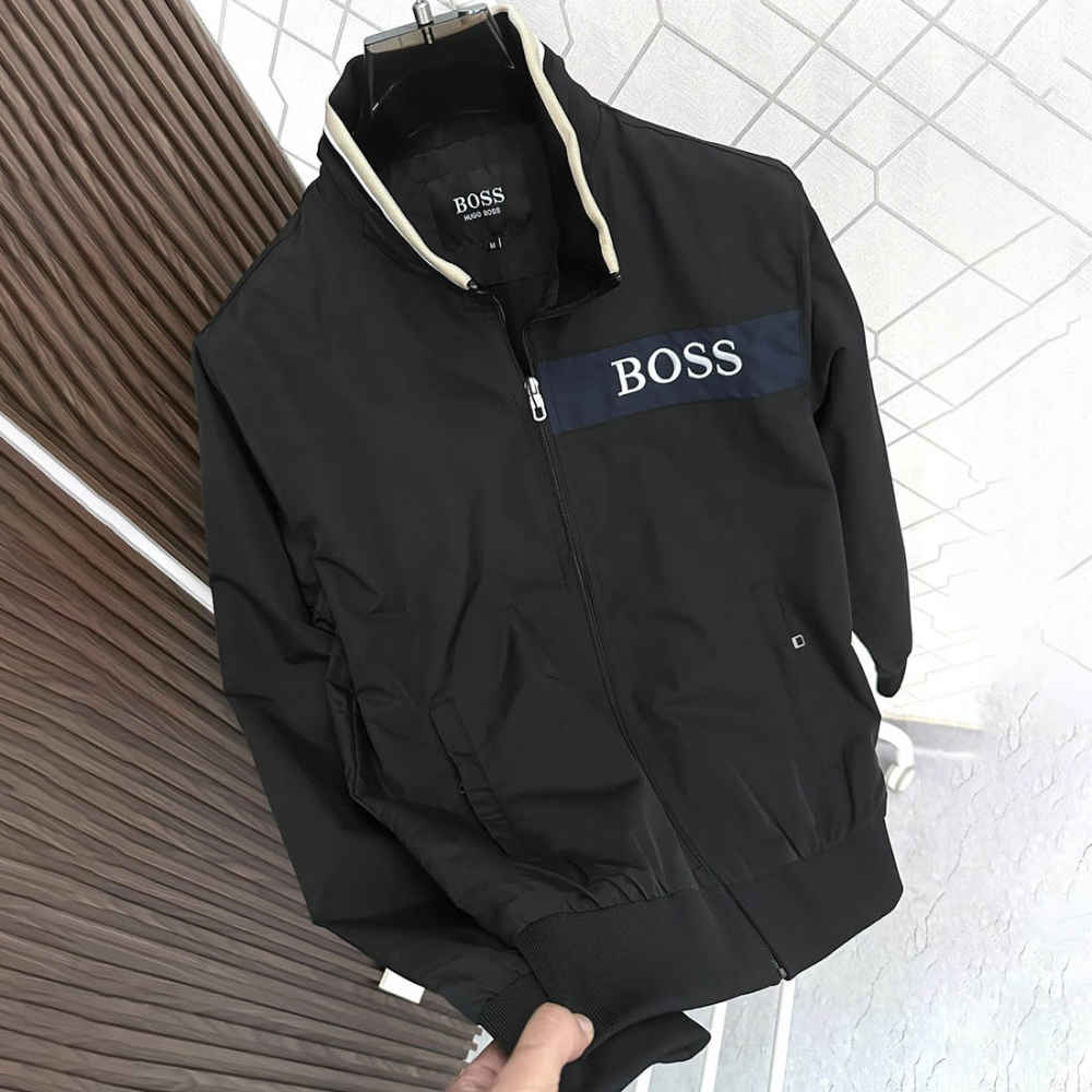 Boss Embroidered logo Black Premium Quality Zipper-2