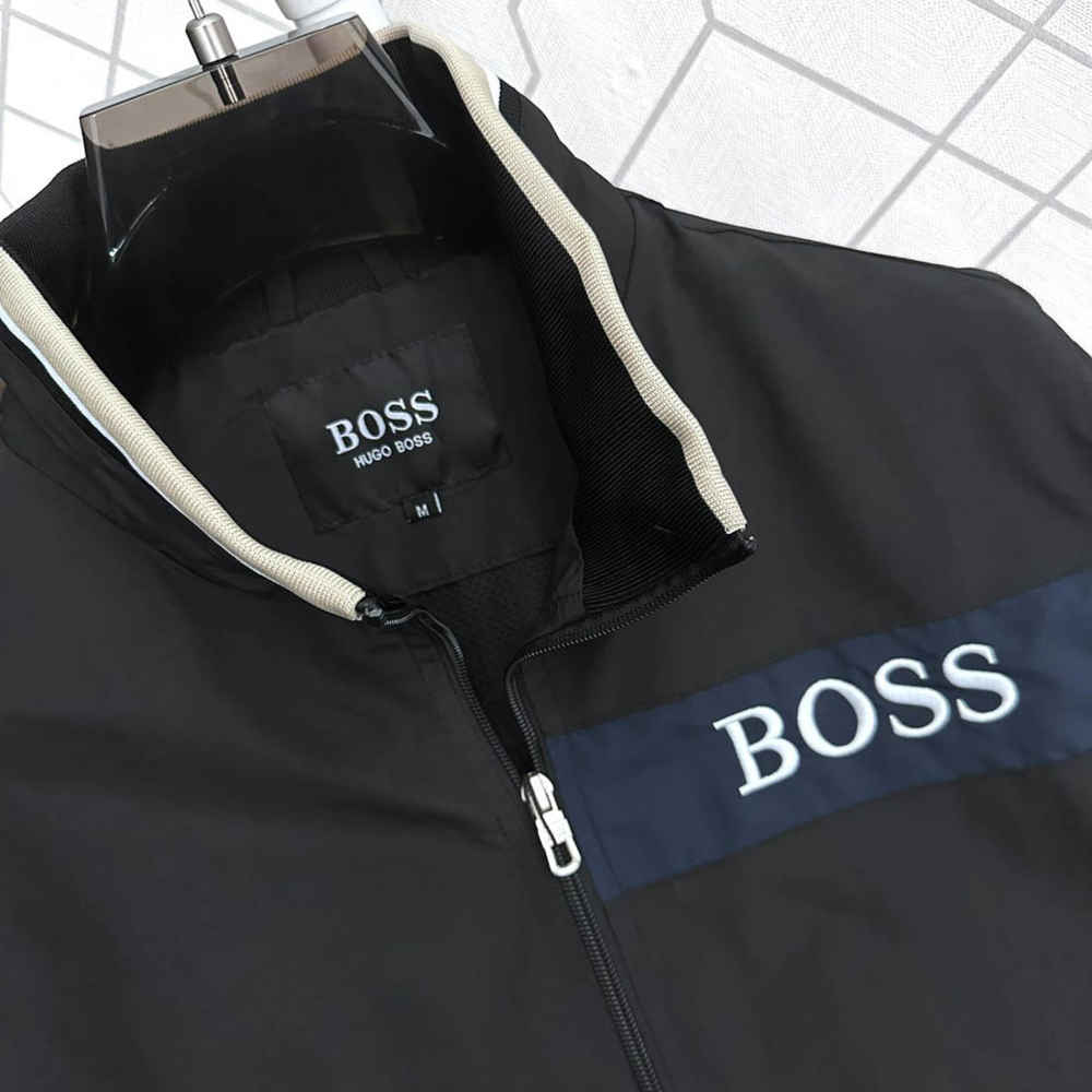 Boss Embroidered logo Black Premium Quality Zipper-3