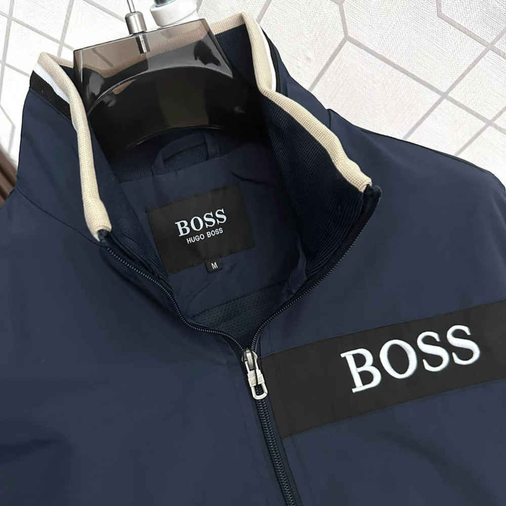 Boss Embroidered logo Blue Premium Quality Zipper-3