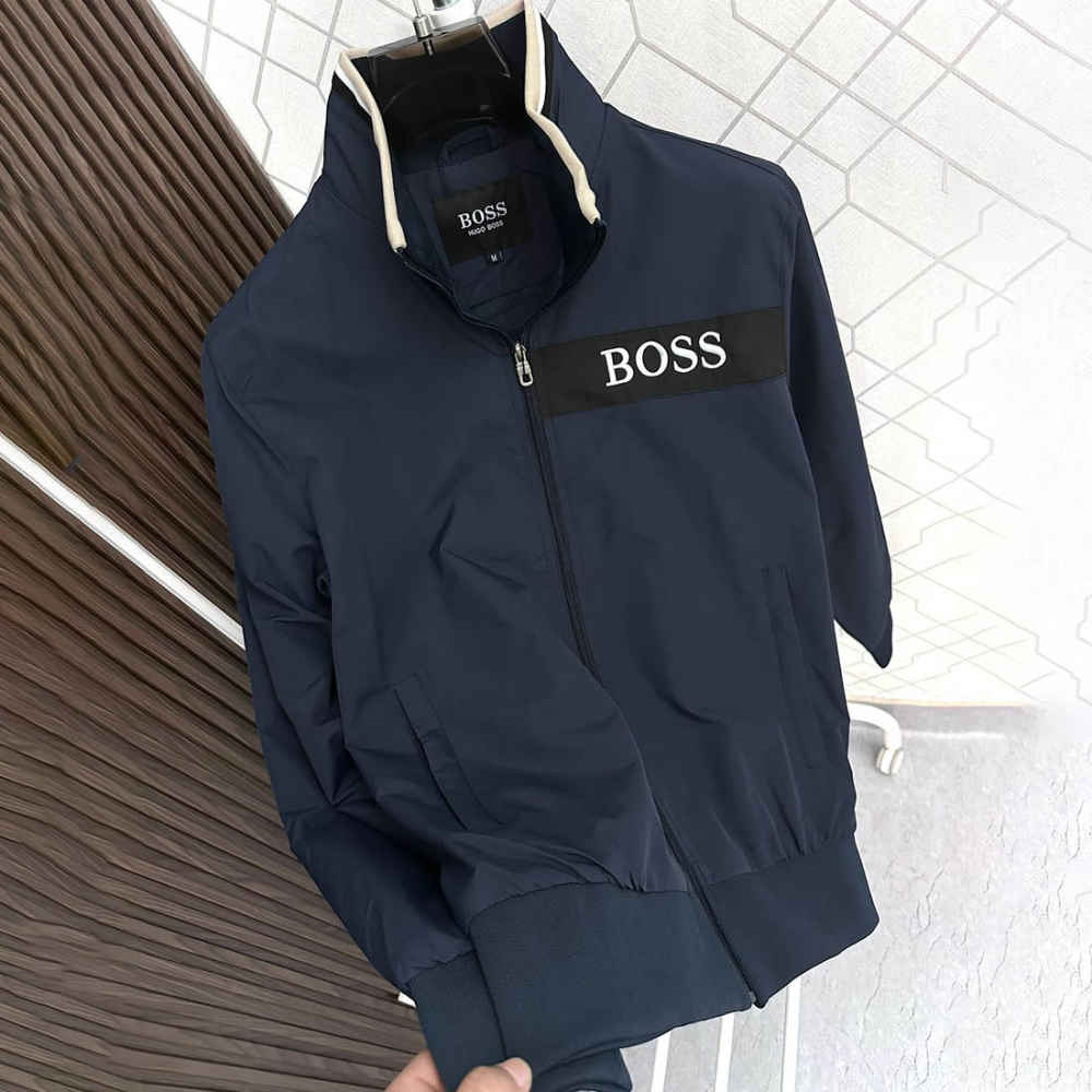 Boss Embroidered logo Blue Premium Quality Zipper-2