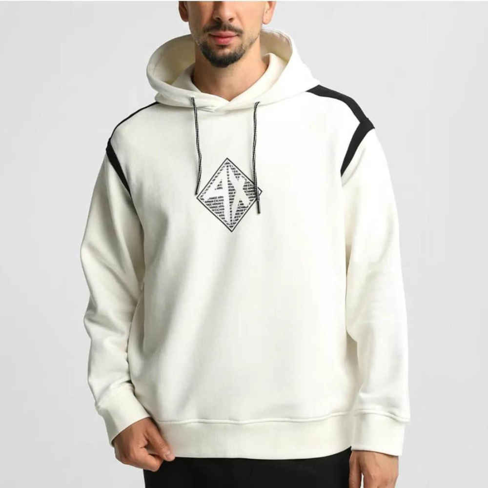 Armani Exchange White Premium Quality Hoodie-thumb-0