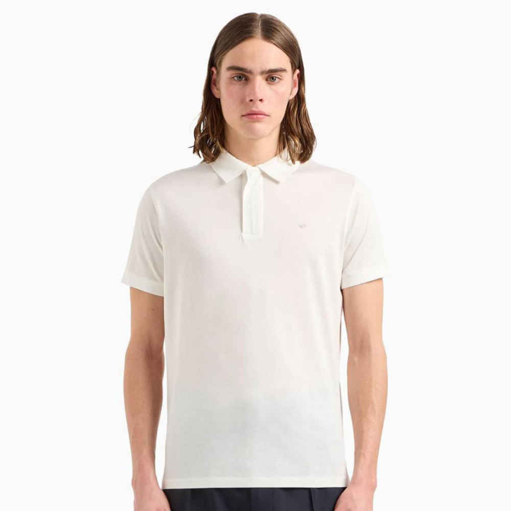 Emporio Armani White Polo T-Shirt-thumb-0