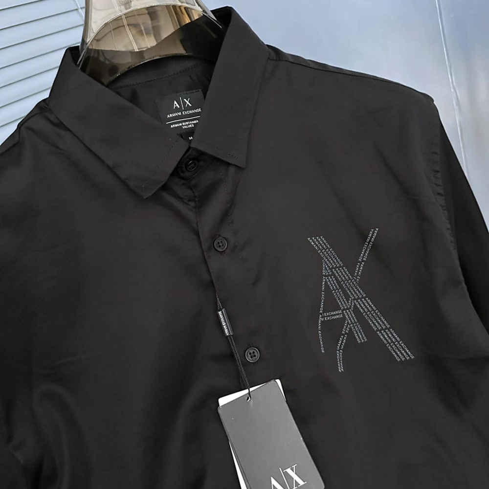 Armani Exchange Black Cotton Shirt-4