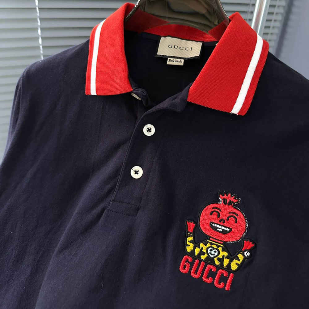 Gucci Navy Blue Premium Quality Polo T-shirt-2