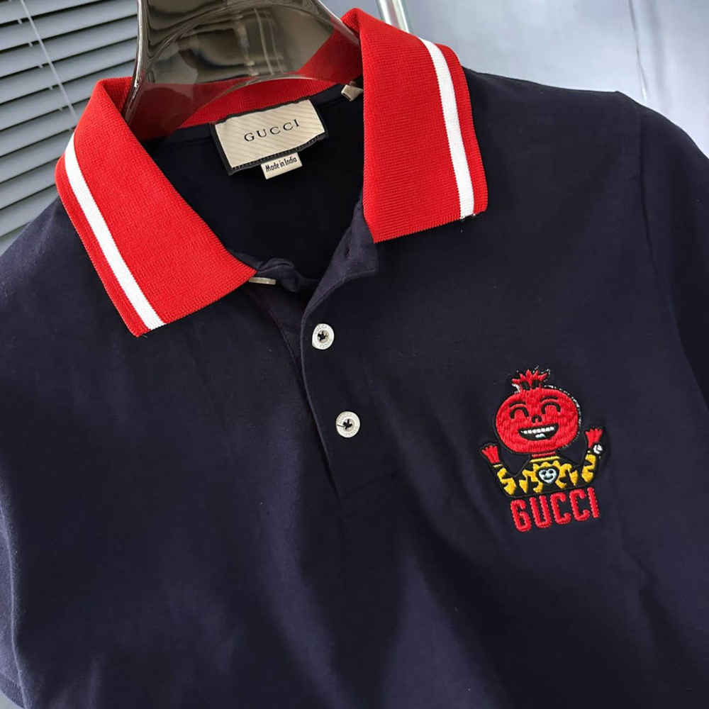 Gucci Navy Blue Premium Quality Polo T-shirt-3