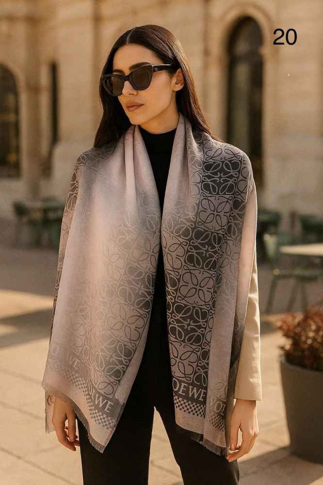 Loewe Anagram Black Woollen Stole-thumb-0