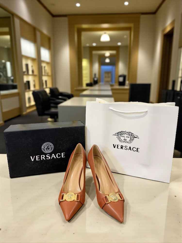 Versace La Medusa Brown Heels Heels-thumb-0