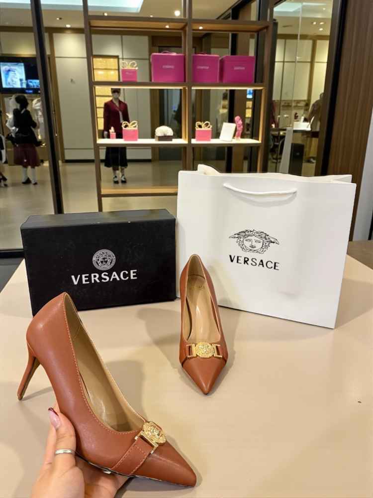 Versace La Medusa Brown Heels Heels-thumb-1