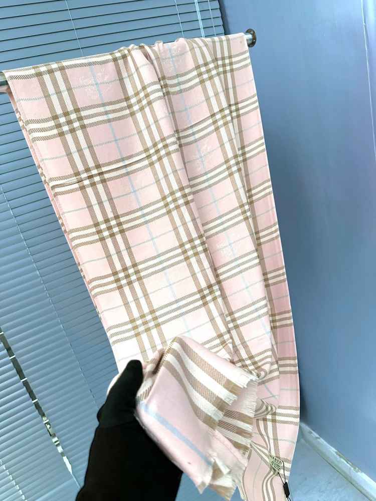 Burberry Check Cashmere Pink Stole-1